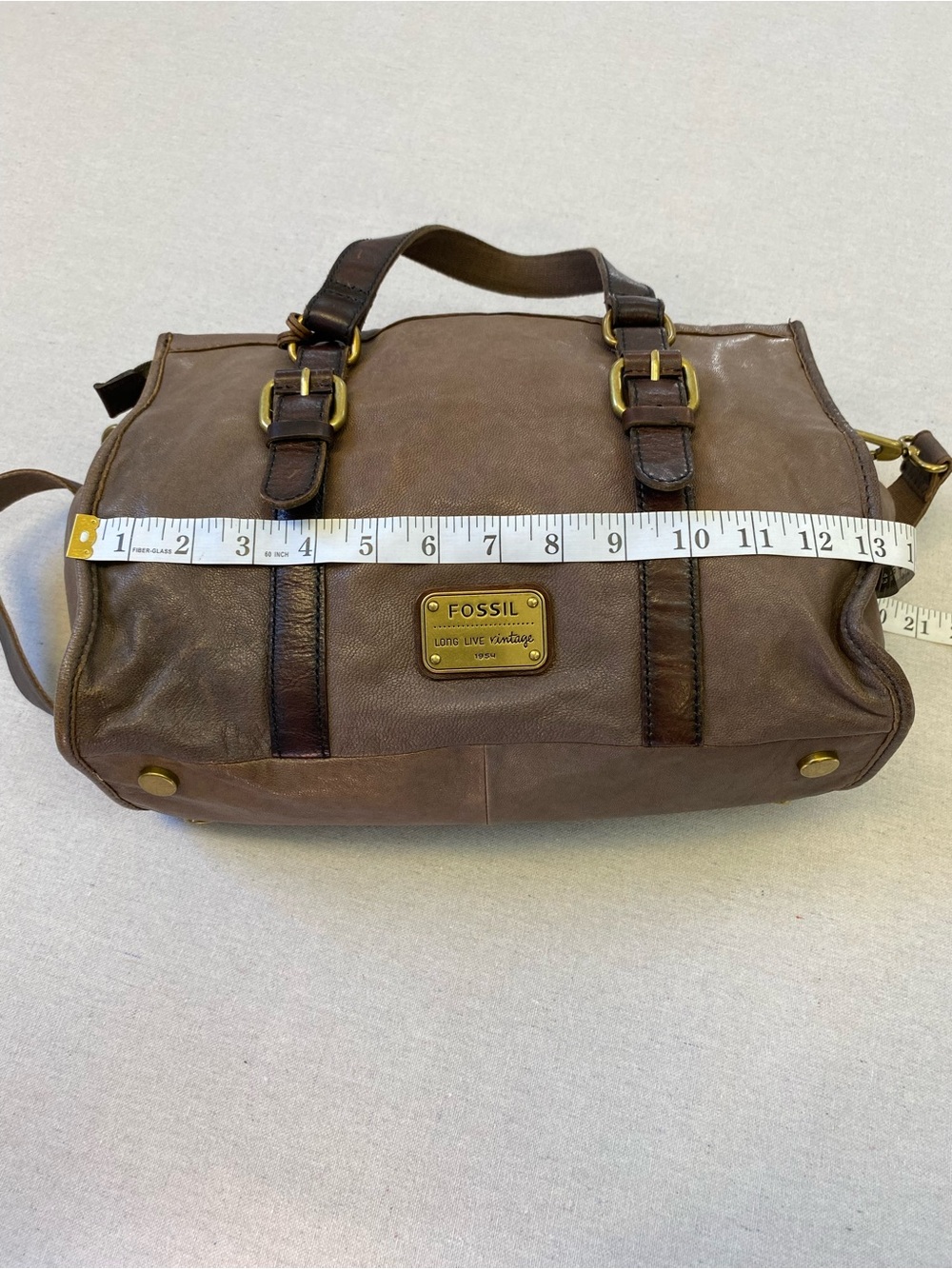 Fossil Maddox Vintage Handbag Satchel Purse Bag Leather - Picture 10 of 14